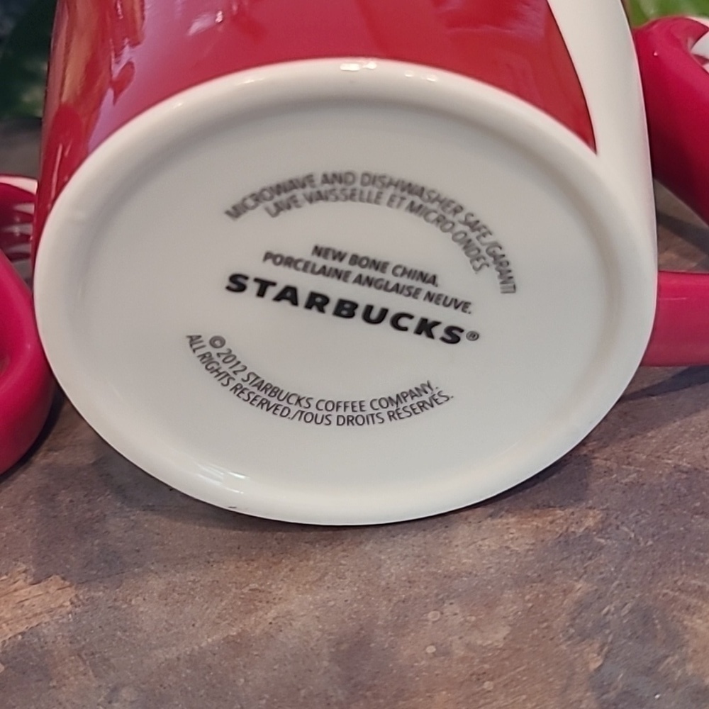 STARBUCKS 2012 New Bone China Red Fox Tail Mugs, Set of 2, 12oz - Picture 9 of 11